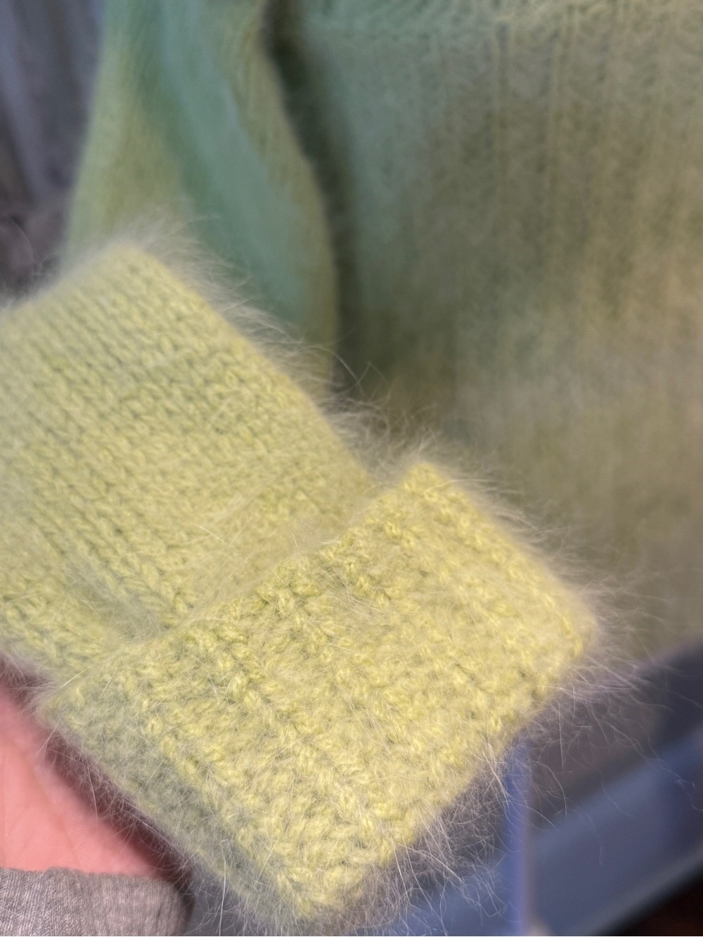 Angora Hair Lime Green Women’s Sweater - Picture 6 of 10